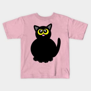 Black kitty Kids T-Shirt